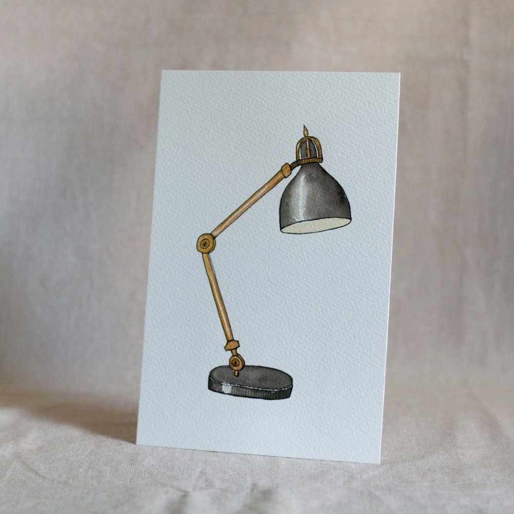 Original Watercolour Illustration "Desk Lamp"